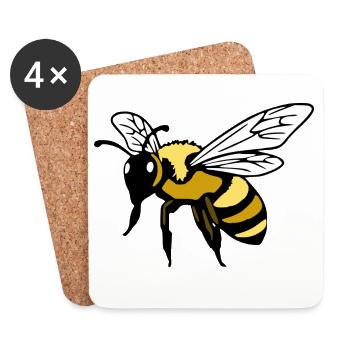 Biene Bienen Imker Geschenk Weihnachten - Untersetzer (4er-Set) - Weiß - Vorne