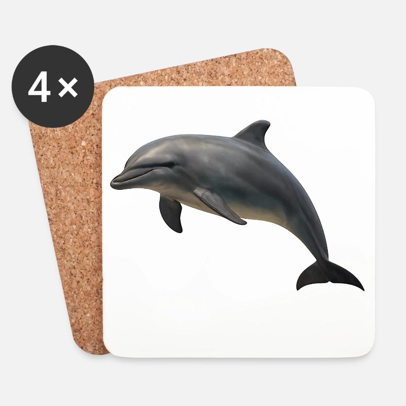 Delfin in sanften Farbtönen - Untersetzer (4er-Set) - Weiß