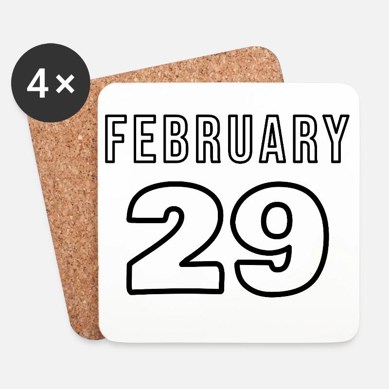 29. Februar - Untersetzer (4er-Set) - Weiß