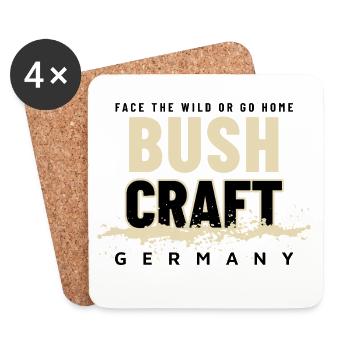 Bushcraft Schriftzug Outdoor Survival Craft Design - Untersetzer (4er-Set) - Weiß - Vorne