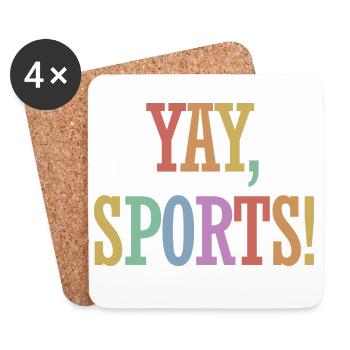 Yay Sports – Ahnungsloser Sportfan (Frauen) - Untersetzer (4er-Set) - Weiß - Vorne