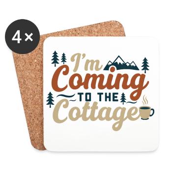 J’arrive au cottage - Dessous de verre (lot de 4) - blanc - Devant