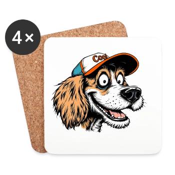 Cool Goofy Dog - Dessous de verre (lot de 4) - blanc - Devant