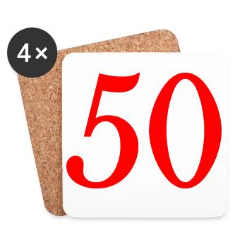 50. 50 YEARS. 50th ANNIVERSARY. 50 YEARS ANNIVERSARY. - Coasters (set of 4) - white - Front