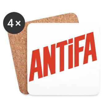Antifa - Antifascist Merch - Coasters (set of 4) - white - Front