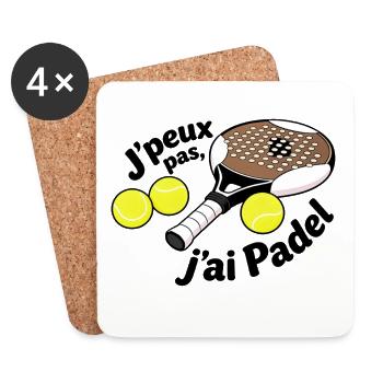 Ich kann nicht, ich habe Padel - Untersetzer (4er-Set) - Weiß - Vorne