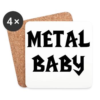 Baby Metal Metal Baby Music Metal Baby Rock - Coasters (set of 4) - white - Front