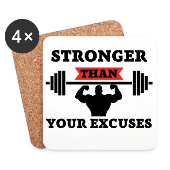Stronger - Untersetzer (4er-Set) - Weiß - Vorne