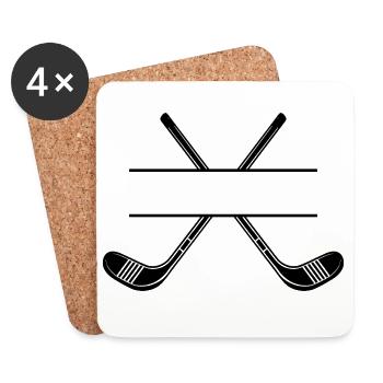 Hockey Stick - Dessous de verre (lot de 4) - blanc - Devant