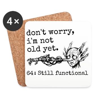 64th Birthday - 64th Birthday Humor Gift - Coasters (set of 4) - white - Front