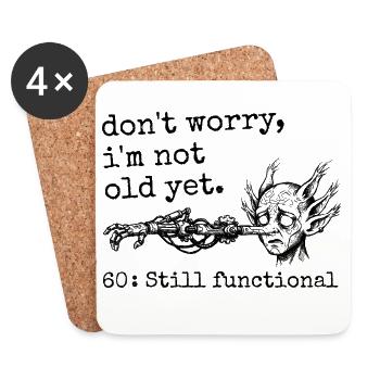 60th Birthday - 60th Birthday Humor Gift - Coasters (set of 4) - white - Front