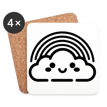 arc en ciel - Dessous de verre (lot de 4) - blanc - Devant