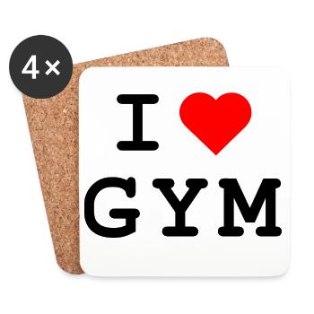 I love Gym - Ich liebe das Gym - Untersetzer (4er-Set) - Weiß - Vorne