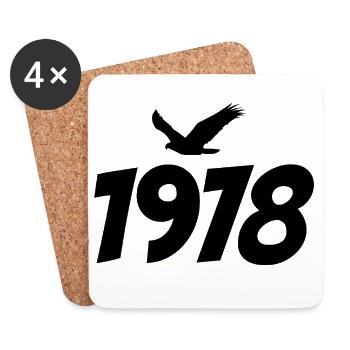 Graphique Eagle vintage 1978 - Dessous de verre (lot de 4) - blanc - Devant