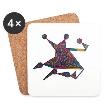 Geometrische Farbspiralen - Martina Eßer - Untersetzer (4er-Set) - Weiß - Vorne