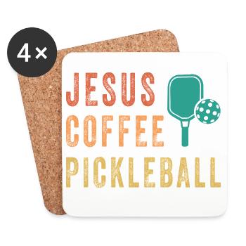 Jesus Coffee Pickleball - Untersetzer (4er-Set) - Weiß - Vorne