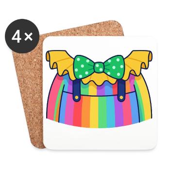 Déguisement de clown coloré Carnaval Carnaval - Dessous de verre (lot de 4) - blanc - Devant