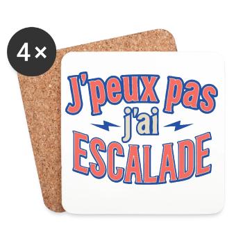 J'ai Escalade Humor Montagne - Dessous de verre (lot de 4) - blanc - Devant