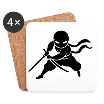 Ninja Samurai - Dessous de verre (lot de 4) - blanc - Devant