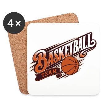 Basket-ball - Dessous de verre (lot de 4) - blanc - Devant