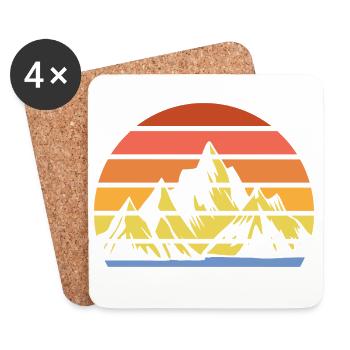 Hiking Mountain Trail Backpacking Outdoors Poaching - Coasters (set of 4) - white - Front
