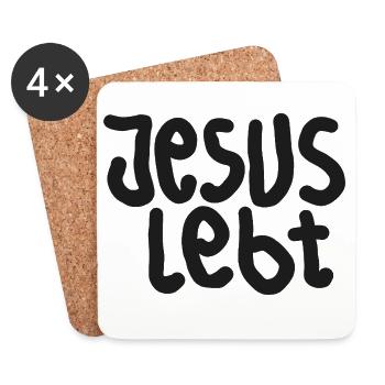 Jesus Left Typografie - Untersetzer (4er-Set) - Weiß - Vorne