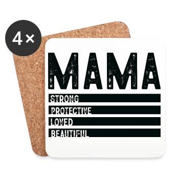 Strong Mama Values - Coasters (set of 4) - white - Front