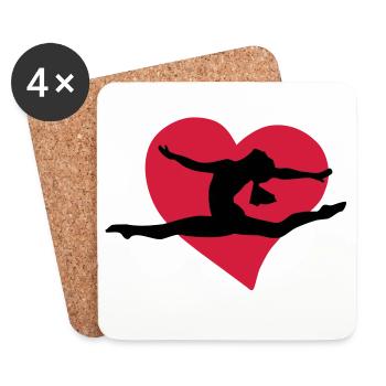 I love gymnastics - J'aime la gymnastique - Dessous de verre (lot de 4) - blanc - Devant