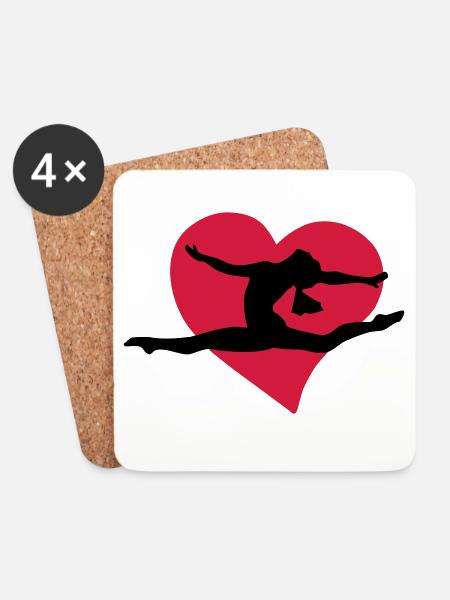 I love gymnastics - Ich liebe gymnastik - Untersetzer (4er-Set) - Weiß