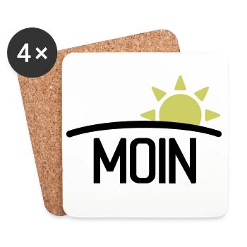 Moin Guten Morgen Sonne - Untersetzer (4er-Set) - Weiß - Vorne