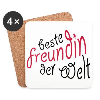 Geschenk für die beste Freundin - Untersetzer (4er-Set) - Weiß - Vorne