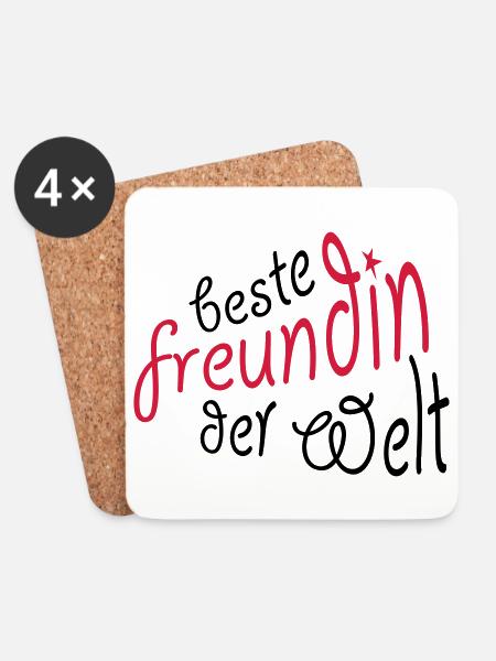 Geschenk für die beste Freundin - Untersetzer (4er-Set) - Weiß