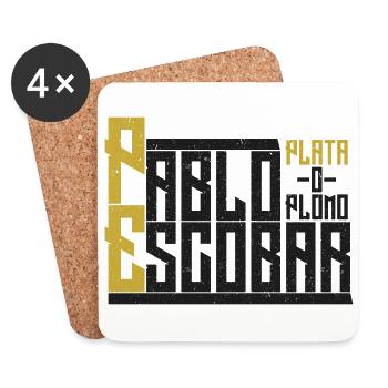 Pablo Escobar-Plata o Plomo - Coasters (set of 4) - white - Front