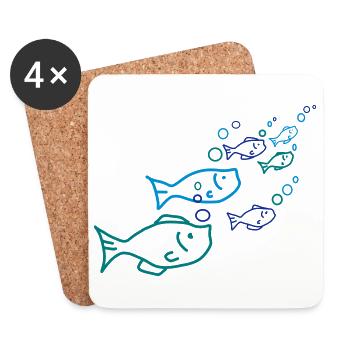 Fische - Untersetzer (4er-Set) - Weiß - Vorne