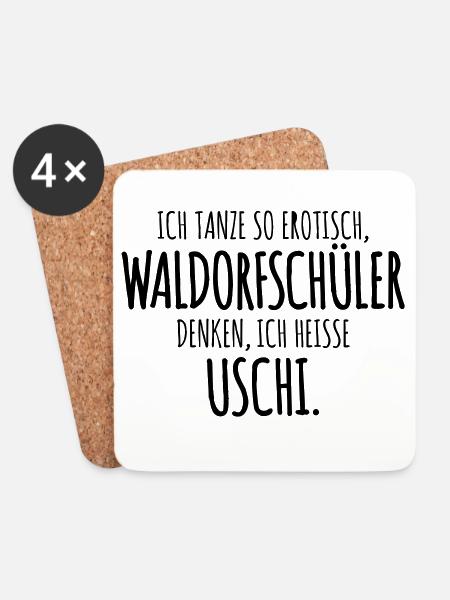 wortwitz waldorf humor - Untersetzer (4er-Set) - Weiß