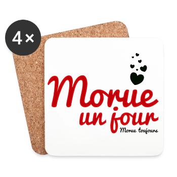 Monique un jour - Dessous de verre (lot de 4) - blanc - Devant