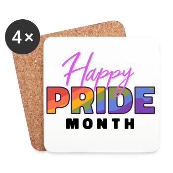 Happy Pride Month - Dessous de verre (lot de 4) - blanc - Devant