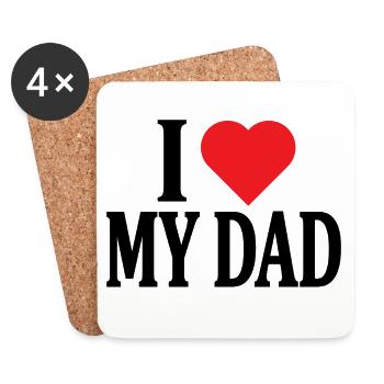 Ich liebe meinen Vater T-Shirt Design Vatertag - Untersetzer (4er-Set) - Weiß - Vorne
