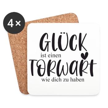Torwart Fußball Sport Fußballspieler Geschenk - Untersetzer (4er-Set) - Weiß - Vorne