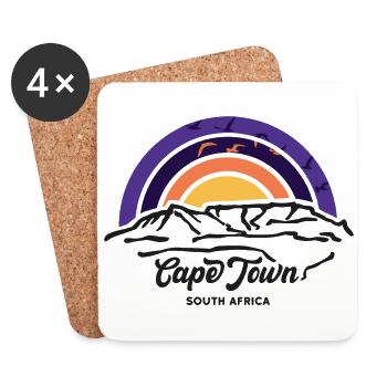 Cape Town Kapstadt Südafrika Tafelberg Wandern - Untersetzer (4er-Set) - Weiß - Vorne