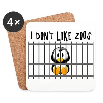 Je n’aime pas les zoos bébé pingouin - Penguin fun4m3 - Dessous de verre (lot de 4) - blanc - Devant
