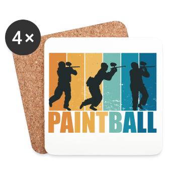 Paintball Paintballer Gotcha Vintage Cadeau - Dessous de verre (lot de 4) - blanc - Devant