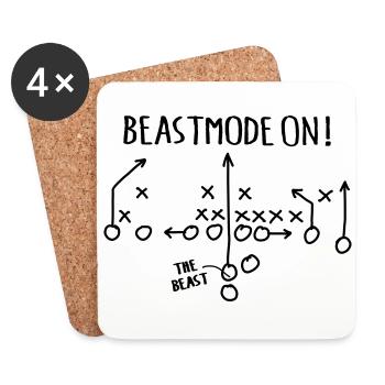 Mode de déplacement de football américain sur Beast Running - Dessous de verre (lot de 4) - blanc - Devant