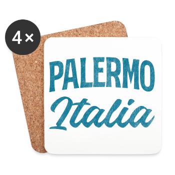 Logo d’écriture Palermo Italia - Dessous de verre (lot de 4) - blanc - Devant
