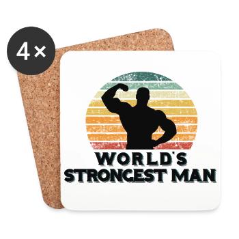 L’ambiance rétro de l’homme le plus fort du monde - Dessous de verre (lot de 4) - blanc - Devant