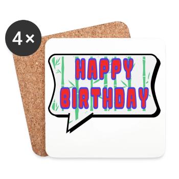 ALLES GUTE ZUM GEBURTSTAG. ALLES GUTE ZUM GEBURTSTAG. JAHRESTAG. - Untersetzer (4er-Set) - Weiß - Vorne