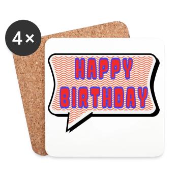 ALLES GUTE ZUM GEBURTSTAG. ALLES GUTE ZUM GEBURTSTAG. JAHRESTAG. - Untersetzer (4er-Set) - Weiß - Vorne