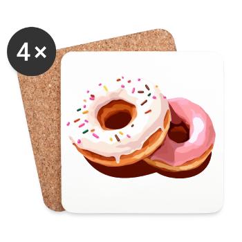 Colorful Doughnut Print on Casual Wear - Coasters (set of 4) - white - Front