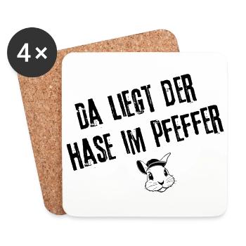 Überraschender Pfeffer Look - Untersetzer (4er-Set) - Weiß - Vorne