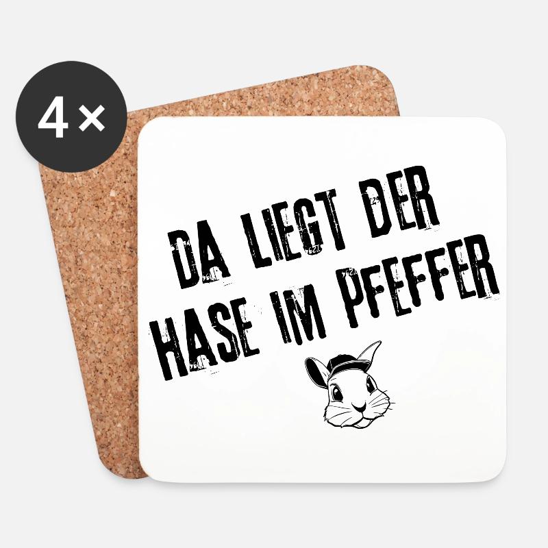 Überraschender Pfeffer Look - Untersetzer (4er-Set) - Weiß